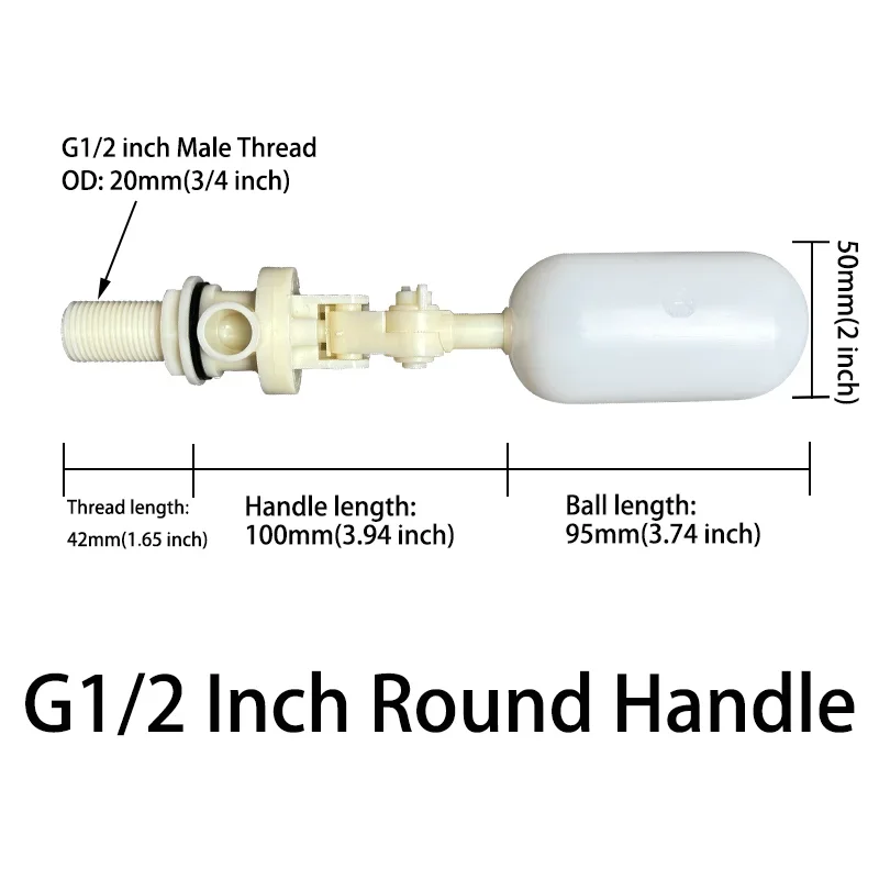 1pc Automatic Float Valve Water Level Controller G1/2 DN15 Thread Plastic For Raise Livestock Water Bowl Poultry Breeding Animal
