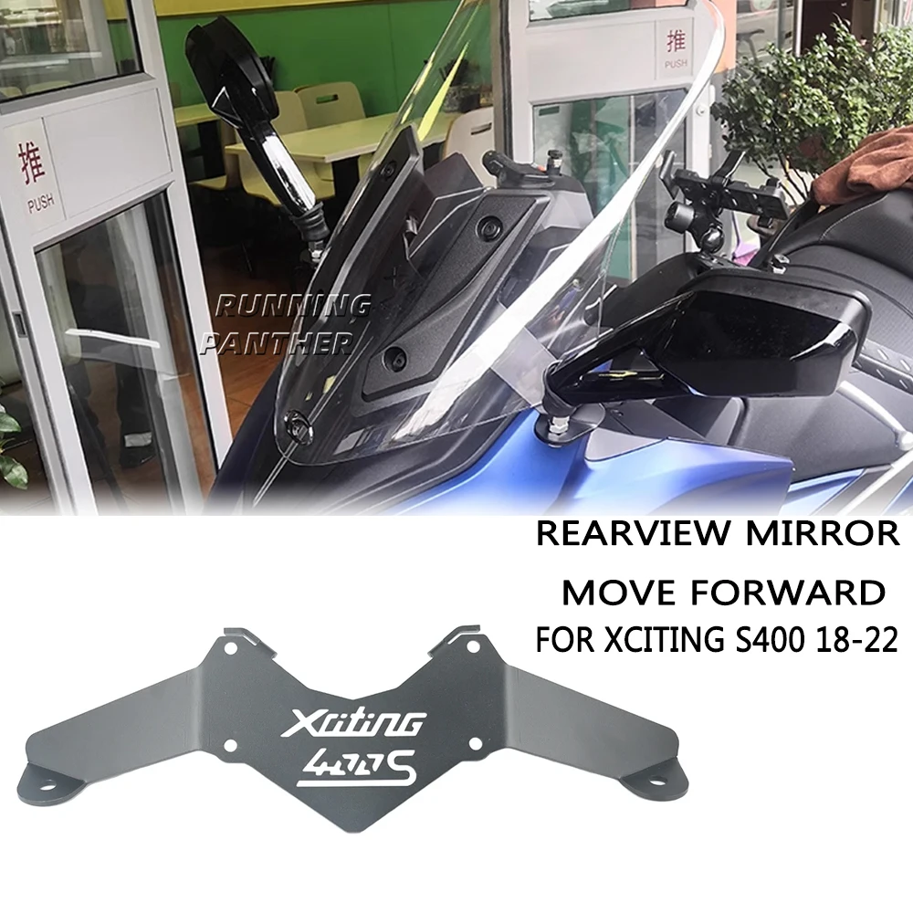 For KYMCO 400 XCITING S400 2018-2022 Rearview Mirrors Motorcycle Windshield Bracket Fix Front Stand Rear View Mirror