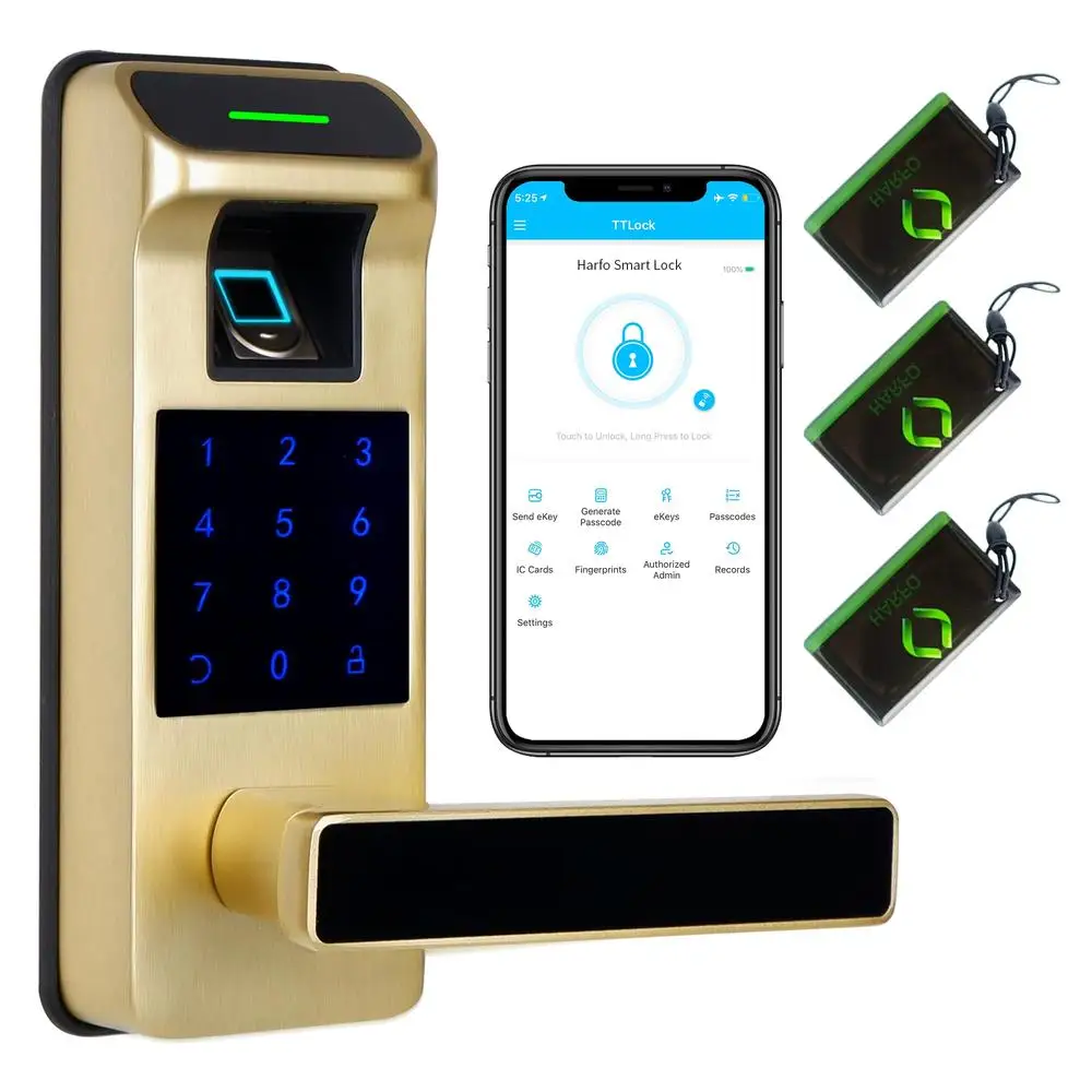 Smart Fingerprint Door Lock with Touchscreen Keypad Biometric Keyless Entry Lock WiFi Remote Control Alexa & Google Assistant