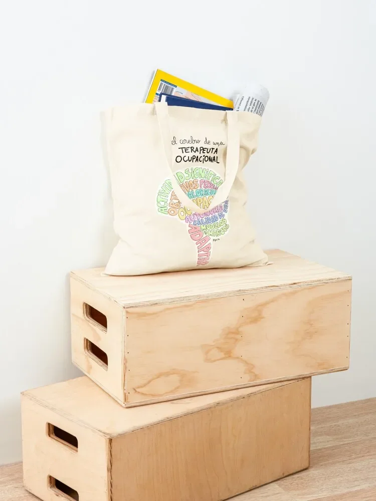 العلاج المهني للدماغ حمل حقيبة سيدة حقيبة قماش حقيبة كتف قابلة لإعادة الاستخدام أكياس البقالة حقائب النساء #4