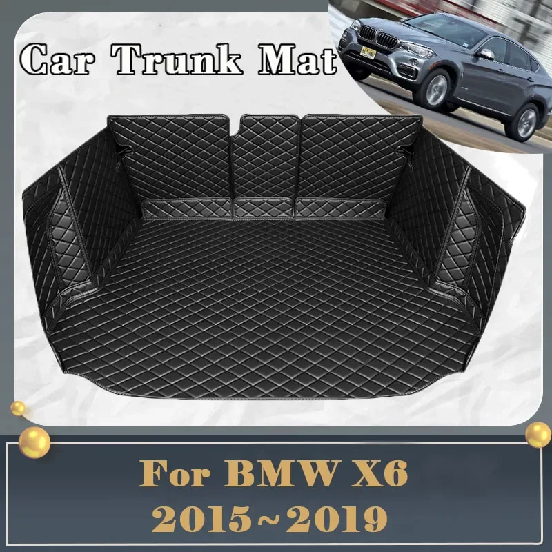 Car Trunk Mat For BMW X6 F16 MK2 2015~2019 Dirt-resistant Fully Surrounded   Rear go Tray  Accessories 2017 2018