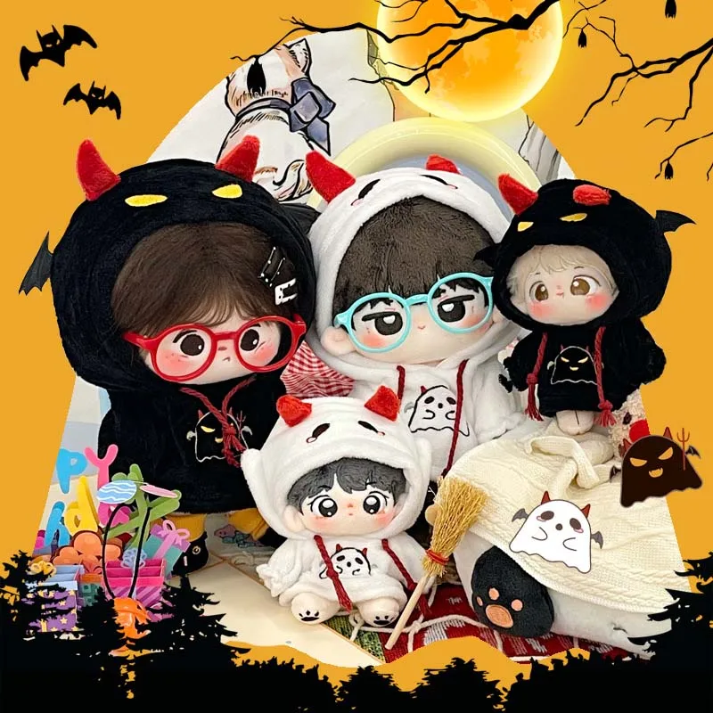 New 10cm Plush Doll Costume Cosplay Halloween Prank Ghost Demon Costume Multi-Color Hoodie Set For Men And Women's Birthday Gift