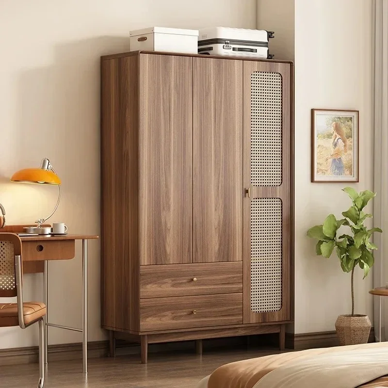 Vintage Wardrobe Home Bedroom Multifunctional Locker Open Combination Wardrobe