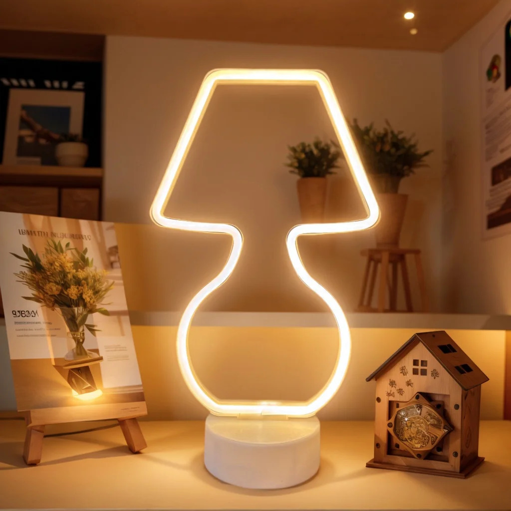 1PC Luce al neon da tavolo USB/alimentata a batteria per la stanza Festa di compleanno Decorazione di nozze Ideale per la festa della mamma Regalo di San Valentino