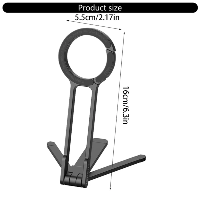 حامل ثلاثي للهاتف بجيب مغناطيسي قابل للطي ومزود بمقبض تثبيت ثلاثي للهاتف المحمول الصغير