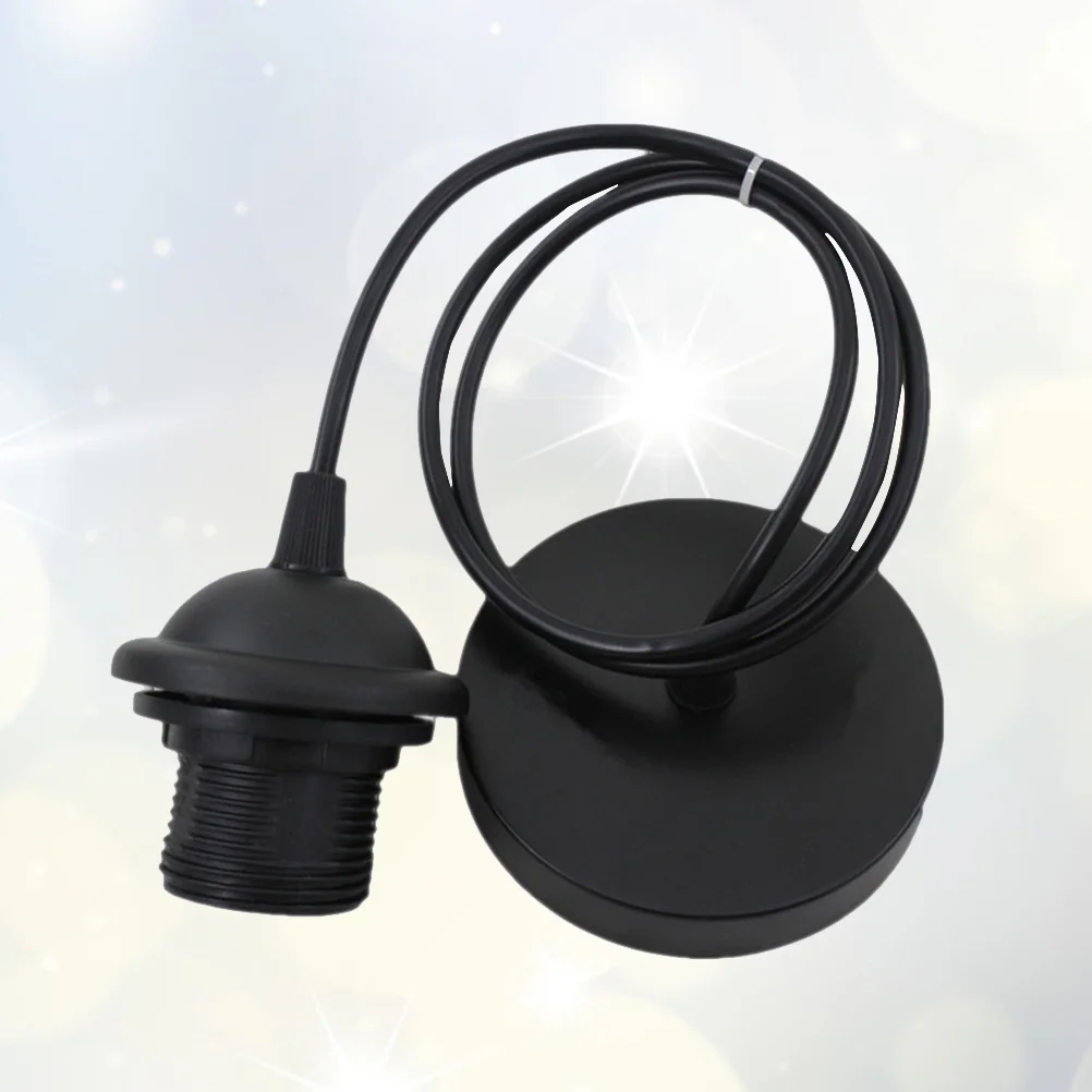 2 قطعة E27 حامل مصباح سلك أسود 1 متر طول بولي كلوريد الفينيل ارتفاع درجة الحرارة دائم لتقوم بها بنفسك حامل مصباح للمنزل الممر غرفة نوم غرفة المعيشة بار