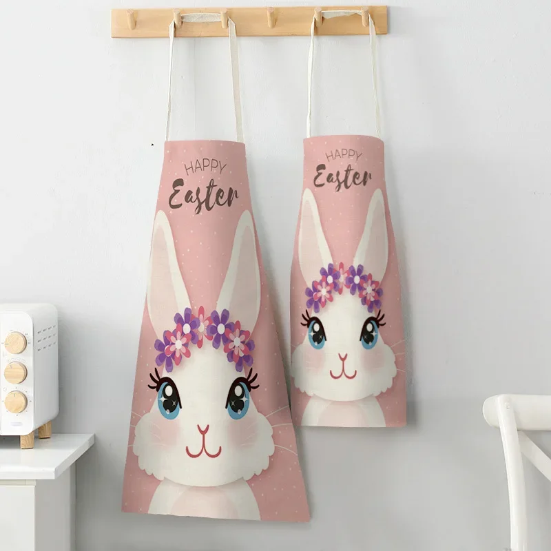 Easter bunny print customizable apron goods for home kitchen aprons for women Woman kitchen apron Apron for hairdresser Apron