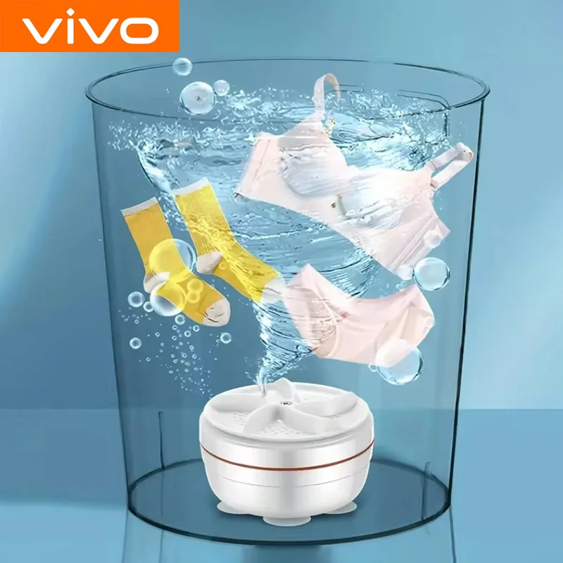 

Мини-стиральная машина VIVO, вращающаяся USB турбина, портативная стиральная машина для носков, нижнего белья, посуды для путешествий, деловой поездки