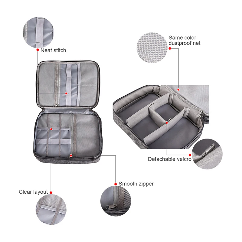 Travel Bag For Men Hand Luggage Charger Cable Organizer Gadgets Headphones Power Bank Electronic Digital Accessories Storage