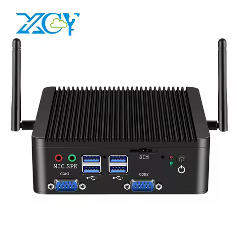 Industrial Mini PC Intel Pentium J5005 4xCOM 8xUSB 2xLAN 2xHDMI SIM Slot mPCIe WiFi 4G LTE GPIO LVDS Win11/10 Linux TPM2.0