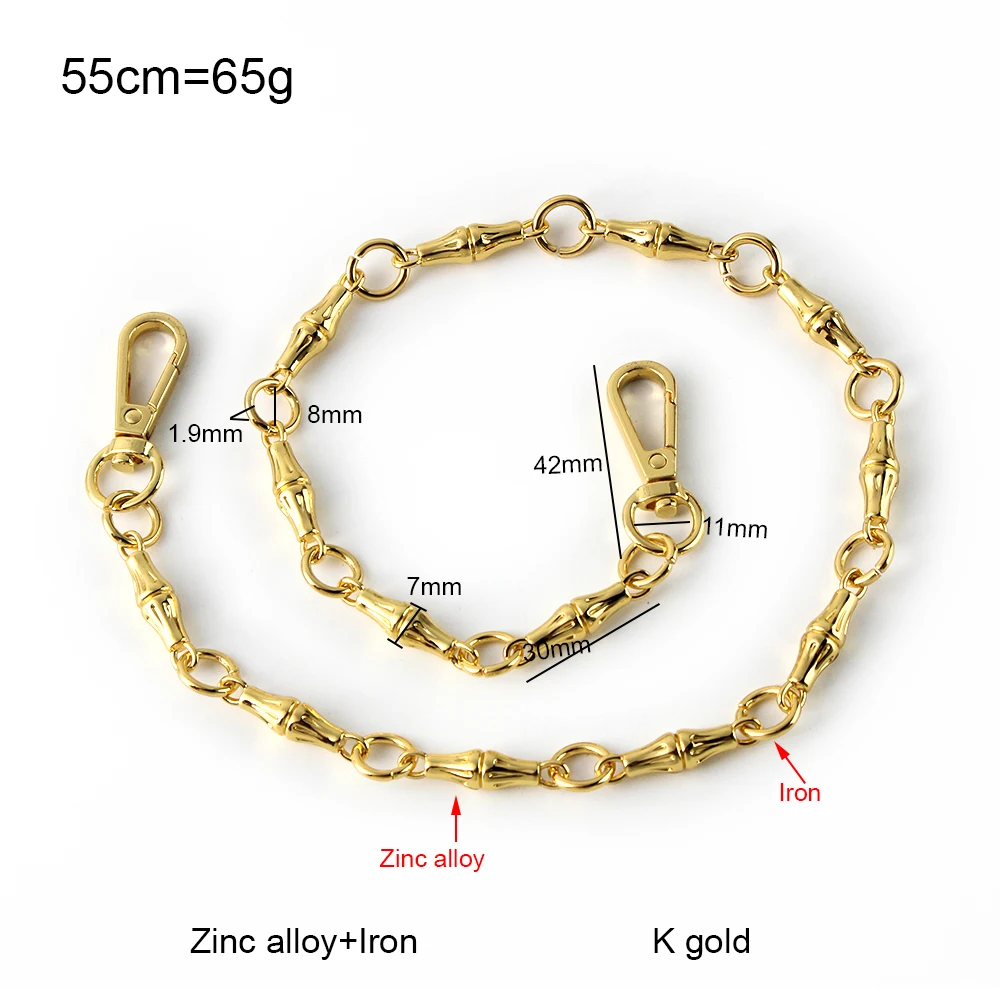 2/4/6PCS Length:55cm 7mm Metal Bag Chain Handbag Shoulder Strap For Underarm Crossbody Belts Tote Shoulder Handle Accessories
