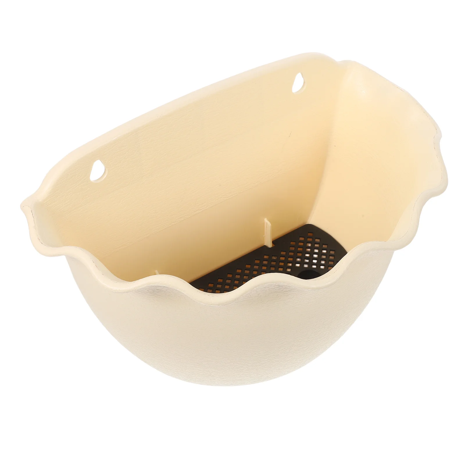 أصيص زهور معلق على الحائط من الراتنج البلاستيكي شبه الدائري للحديقة الداخلية والخارجية، أوعية زهور مثبتة على الحائط على الطراز العتيق،