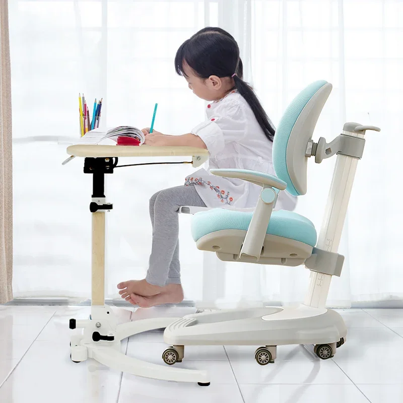 Folding Lift Computer Desk Standing Upright Movable Learning Desk Children Online Course Writing Desks 컴퓨터책상 모션데스크 Furniture