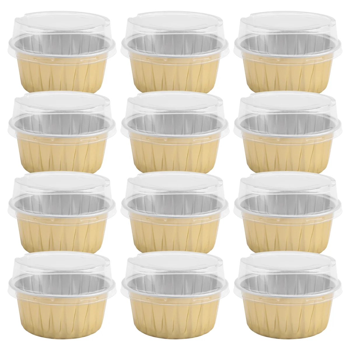 Nuovo 100 pz Usa E Getta Foglio di Alluminio Tazze Da Forno Creme Brulee Dessert Forma Ovale Cupcake Tazze con Coperchi Torta Uovo Strumenti