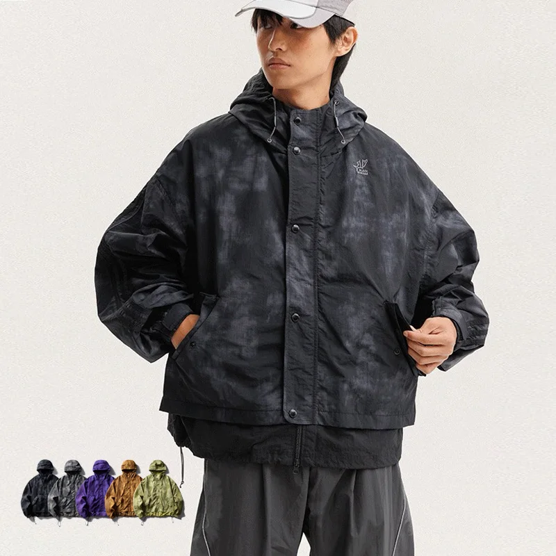 

Уличная легкая водонепроницаемая куртка Techwear для мужчин и женщин, уличная модная спортивная свободная повседневная куртка-карго с капюшоном, пальто для мальчиков и девочек