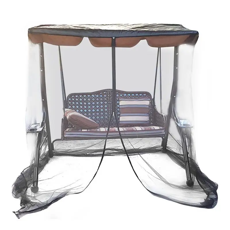 Outdoor Swing Chair Mesh Net Swing Mosquitoes Netting Ultra Large Mosquitoes Net Zipper Closure Netting Curtain Mesh Canopy