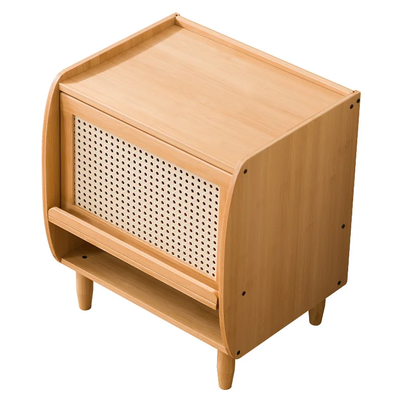 Medieval bedside table Solid wood Nordic small apartment Bedroom storage  Drawer locker Sofa small side cabinet Corner cabinet