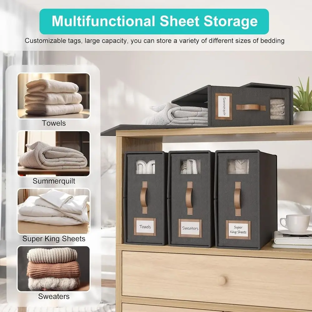 Organizer na pościel Cal King z uchwytem do przechowywania pościeli - czarny