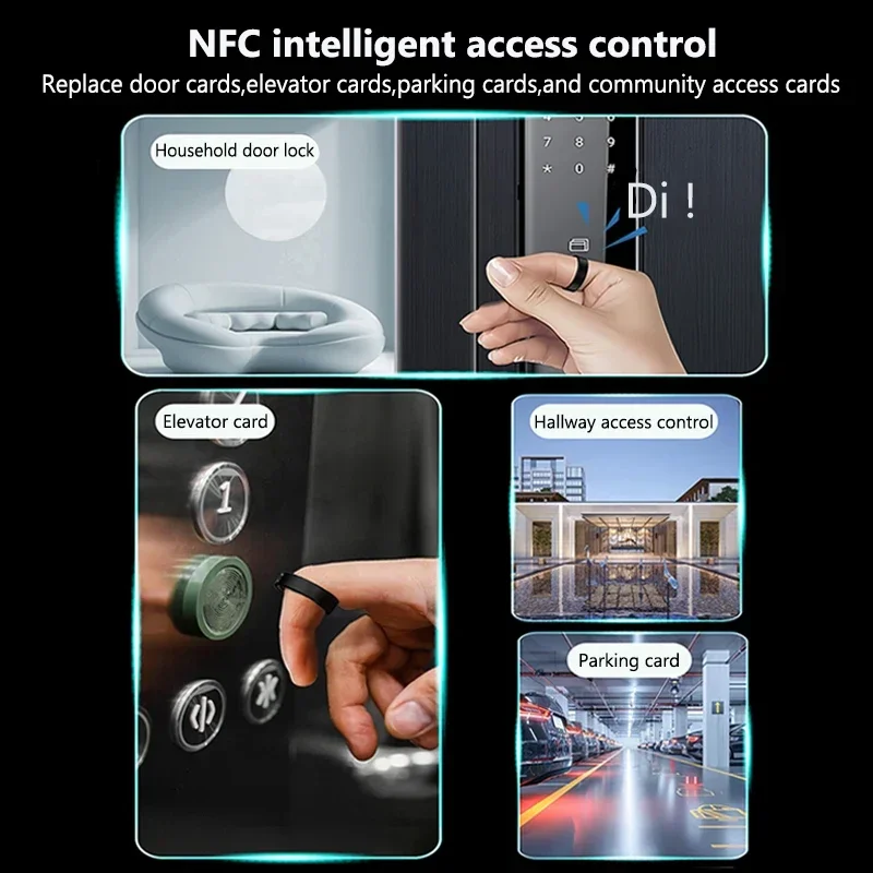 Smart Ring Echtzeit-Gesundheits-Tracker Herzfrequenz Blutsauerstoffmonitor NFC Smart Access Control Wasserdicht Männer Frauen Schlaf Sport