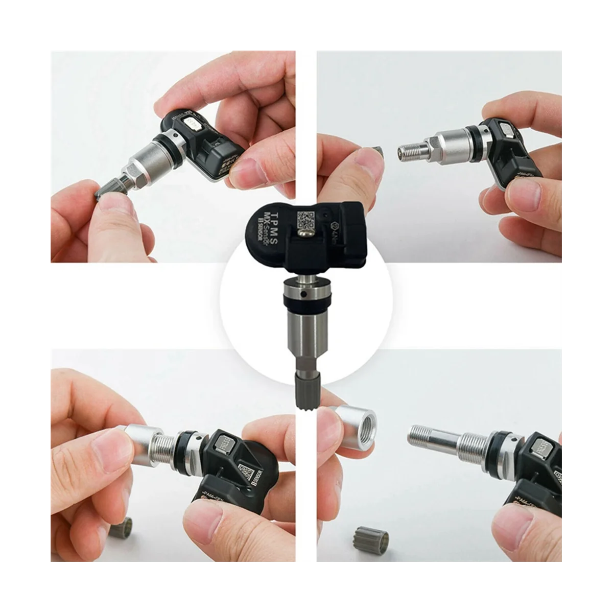 6Pcs Programmable TPMS Sensor 315 433MHz Universal 2 in 1 Tire Pressure Sensor System Unlimited Edit Compatible-AUTEL