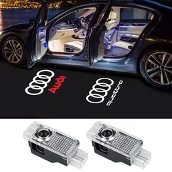 Carro LED Luz de Boas Vindas para Audi, Sline Quattro Lâmpada de Projeção, Badge Light, Adequado para Modelos A3A4B8A7A5Q5 B7B6B9RSQ3 Q7S3 S4 S5 S6, 2PCs