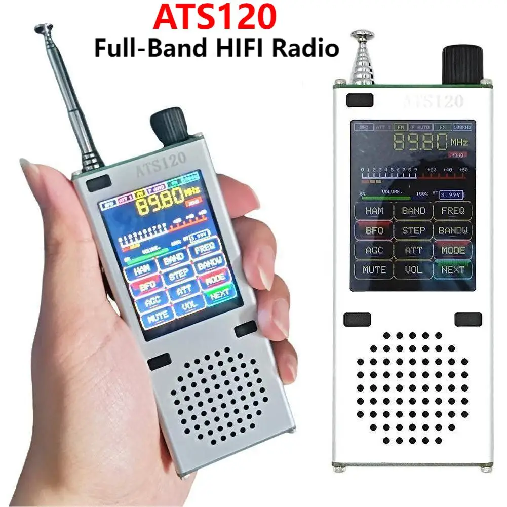 

ATS120 SI4732 ESP32 Bluetooth SSB FM RDS 64-108MHz AM LSB USB All Band Radio 2.4 inch Touch Display HiFi Radio with Antenna