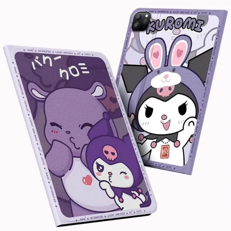 

Чехол Kuromi для iPad, чехол-футляр для iPad 8, 9, 10, 10.2 дюйма A16, 11 дюймов, чехол для планшета Pro4, 5, 6, 12.9 дюймов M4, 13 дюймов Air 4, 5, 10.9 дюймов M2, M3, защитный чехол