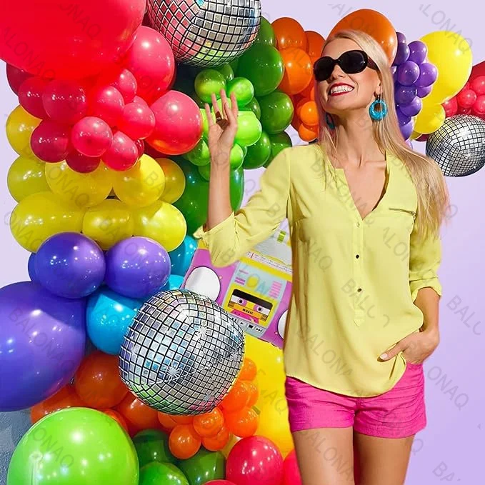68pcs 80s 90s Retro Party Birthday Balloon Garland Arch Inflatable Piano Rock Toys Globos Decoration Disco Photo Props Backdrop
