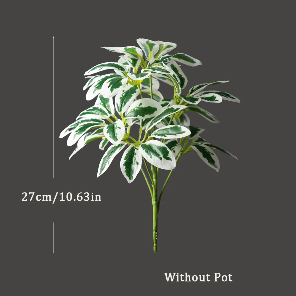 27-45cm Tropische Künstliche Palme, Künstlicher Monstera-Baumzweig, Plastik-Schefflera-Blatt, Künstliche Grüne Blätter für Haus- und Gartendekoration – Detail 11