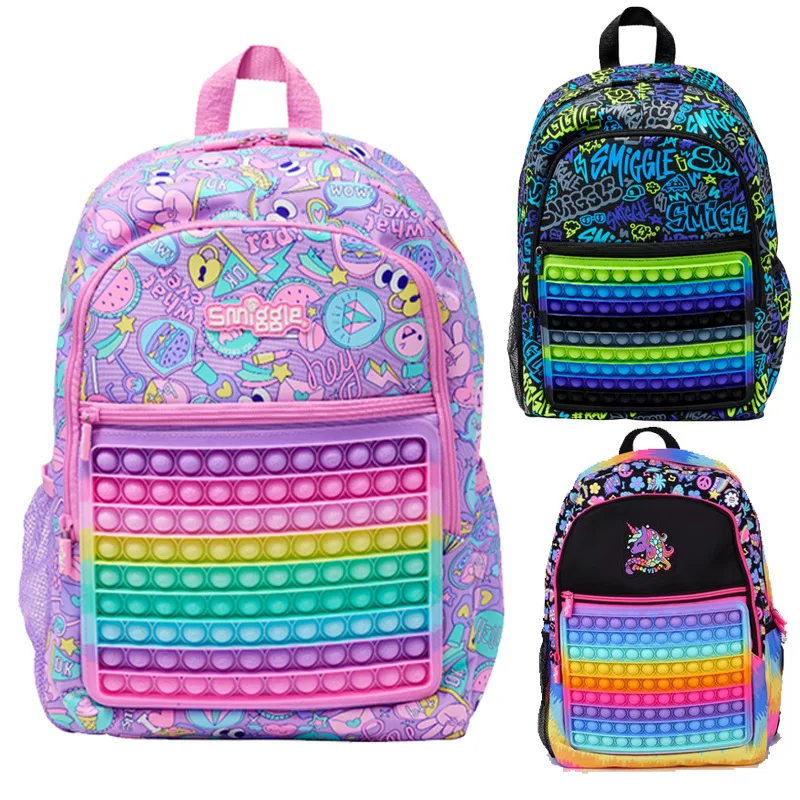 Genuine Australia Smiggle Schoolbag Pencil Case Student Cartoon Large-Capacity Backpack Outdoor Leisure Bag Birthday Gifts