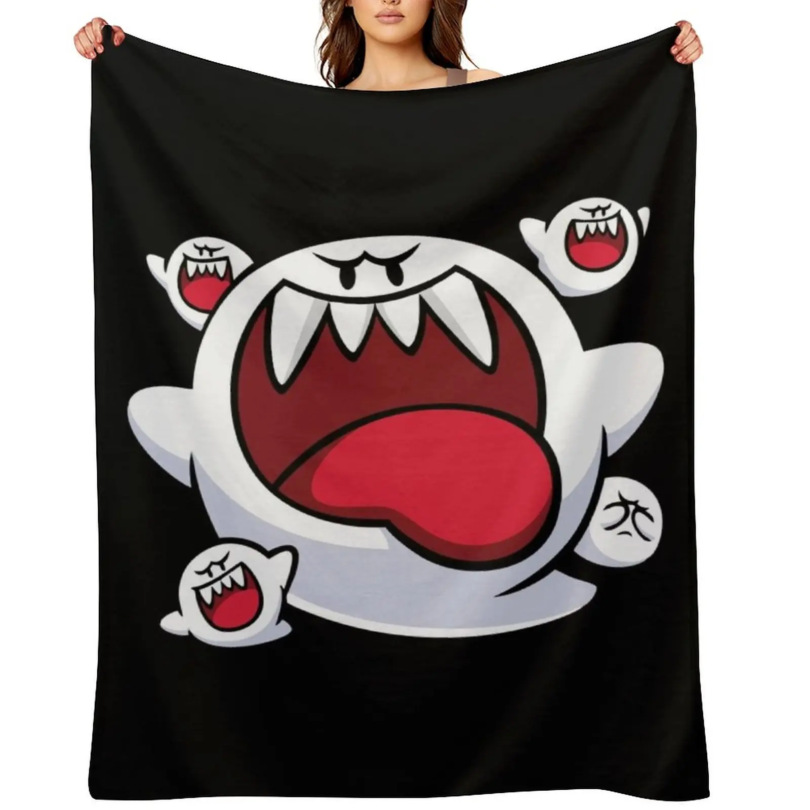 

King Boo Face Throw Blanket Sofas Picnic wednesday Sofa Quilt Blankets
