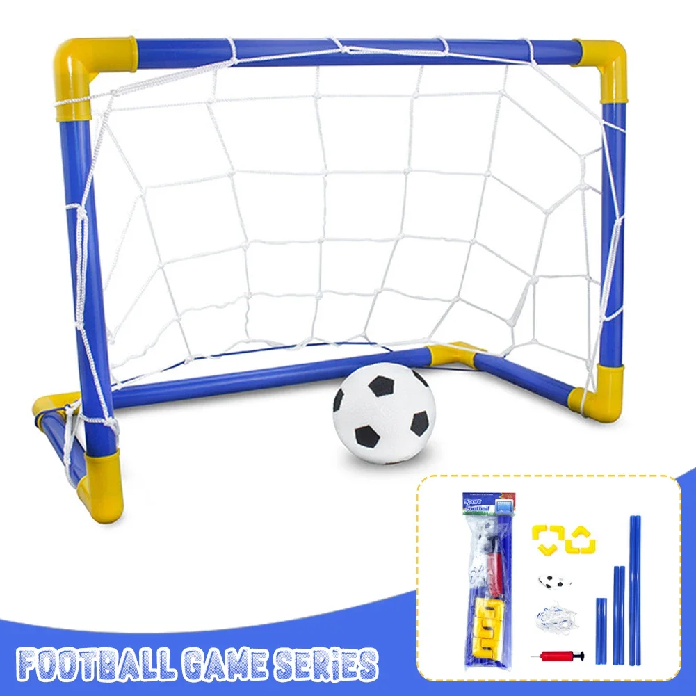 1set Indoor Mini Folding Soccer Goal Net Plastic Football Post Frame Set For Indoor Outdoor Sports Team Games