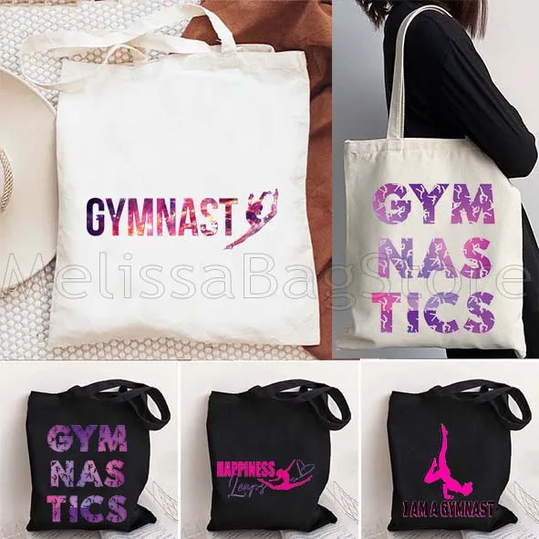 

Гимнастическая танцовщица, гимнастика, модная сумка для покупок, холщовая сумка с графическим рисунком, милая женская сумка-шоппер в стиле Харадзюку Ulzzang в стиле гранж