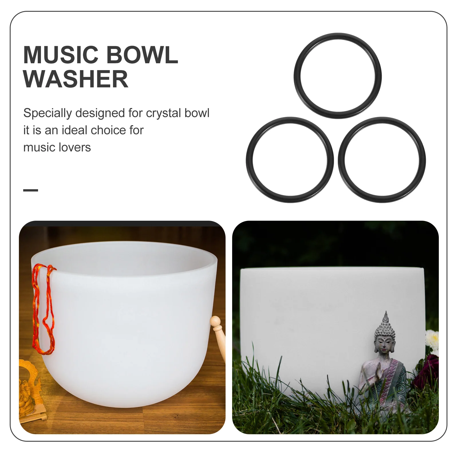 3 Pcs Music Bowl Washer Singing Pad Decor Mat Buddhism Product Sound Cushion Instruments