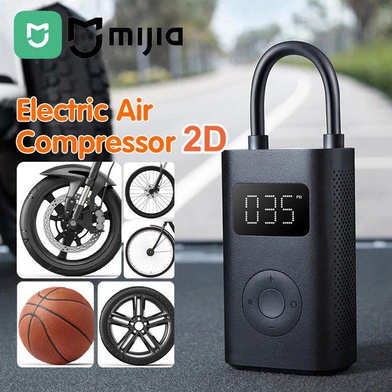

Mijia Portable Air Pump 2D LED Multi-tool Mini Pump for Automotive Car Bike Type-C Inflator Electric Air Compressor