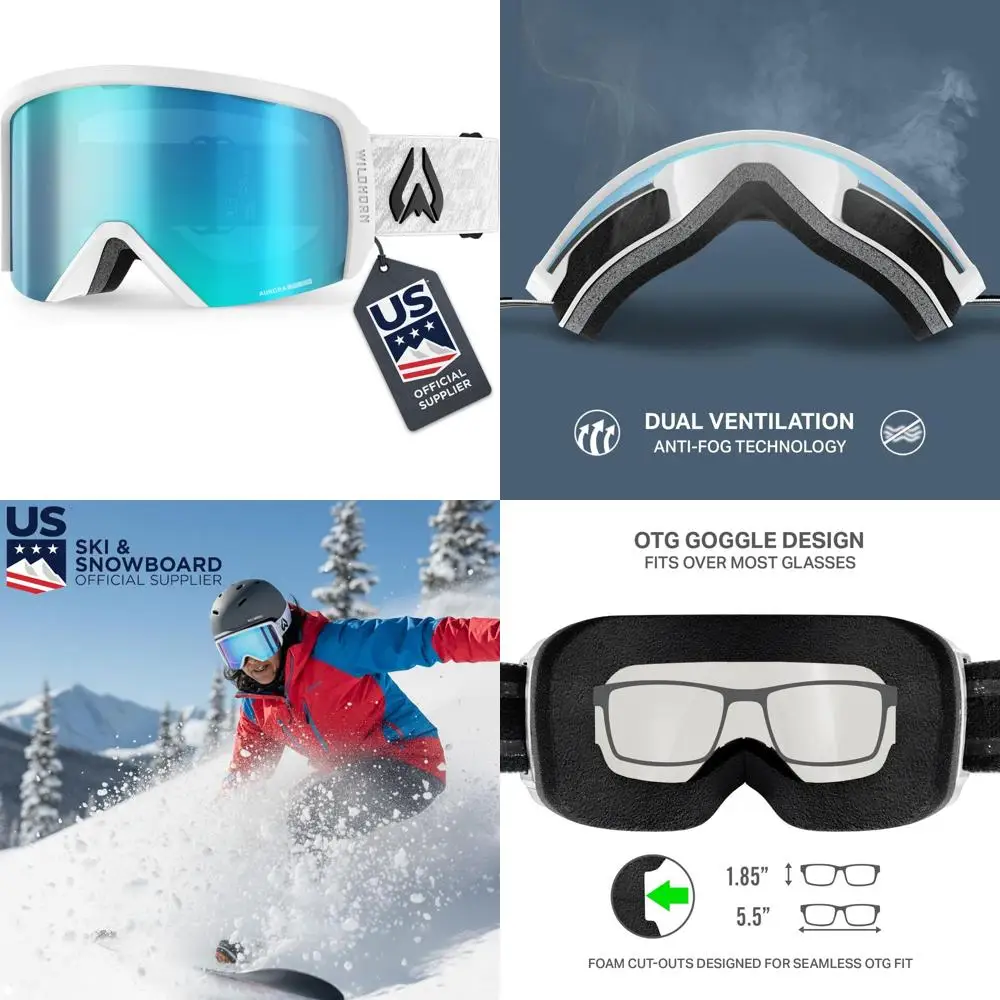 

Unisex Ski Goggles with 100% UV Protection, Over-the-Glasses Design, Official Supplier of US Ski Team