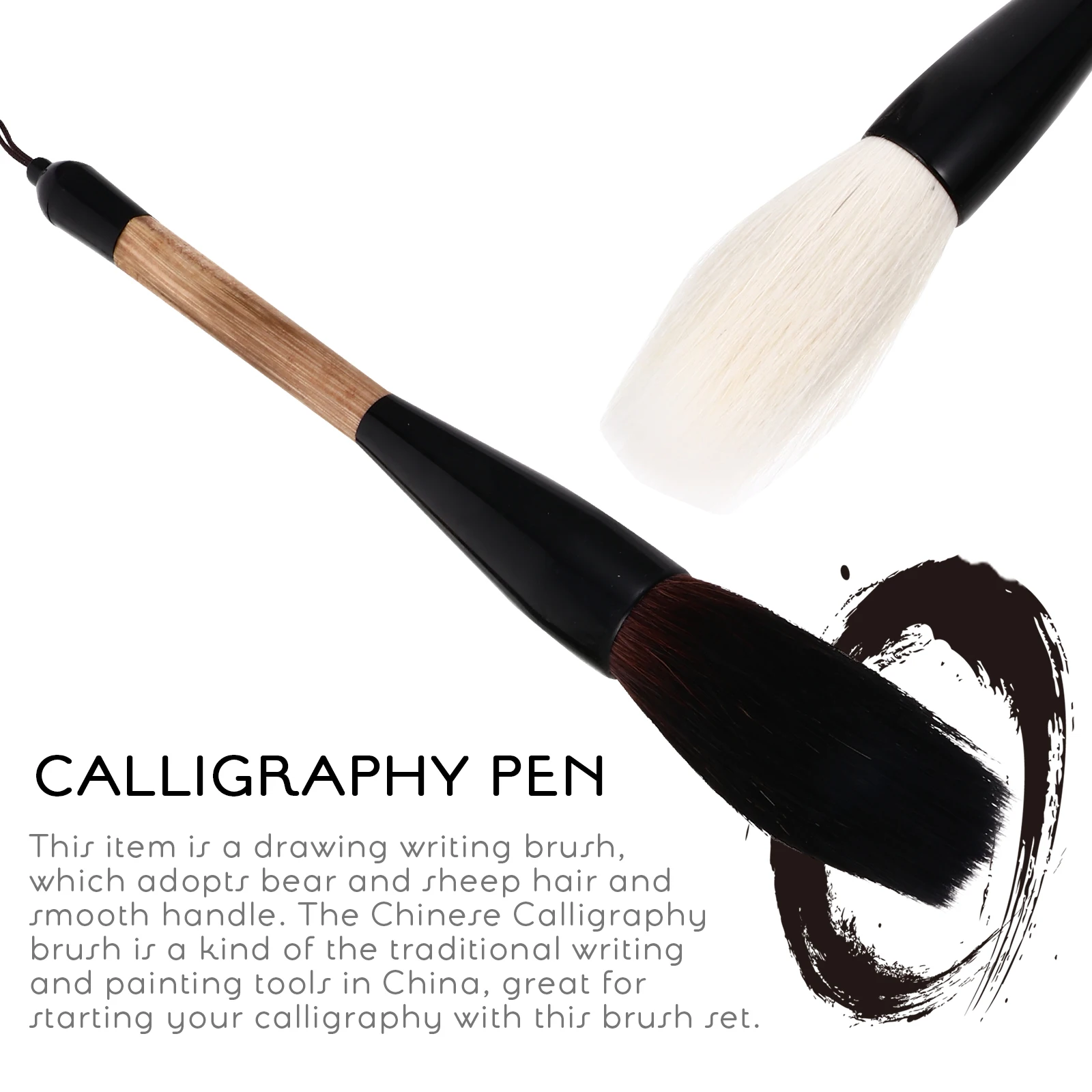 

2pcs Calligraphy Brush Durable High Quality Professional Chinese Writing Painting Stationery Nib Couplet Oil Art
