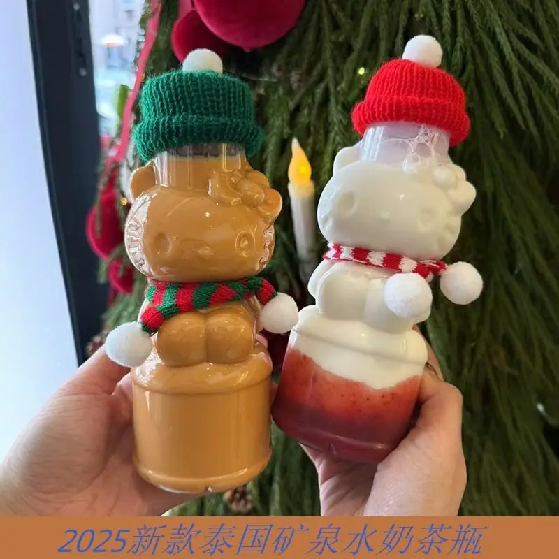 5 قطعة Kawaii مرحبا كيتي زجاجة بلاستيكية كوب 500 مللي زجاجة الكرتون المتاح للسفر الباردة شرب عصير الفاكهة ديكور المطبخ #3