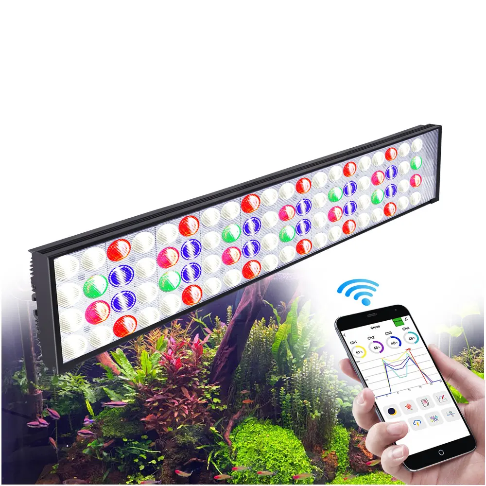 

60CM PopBloom WiFi Planted Aquarium Light, Professional Frshwater Aquarium Light Full Spectrum for Plant Freshwater Fish Tank