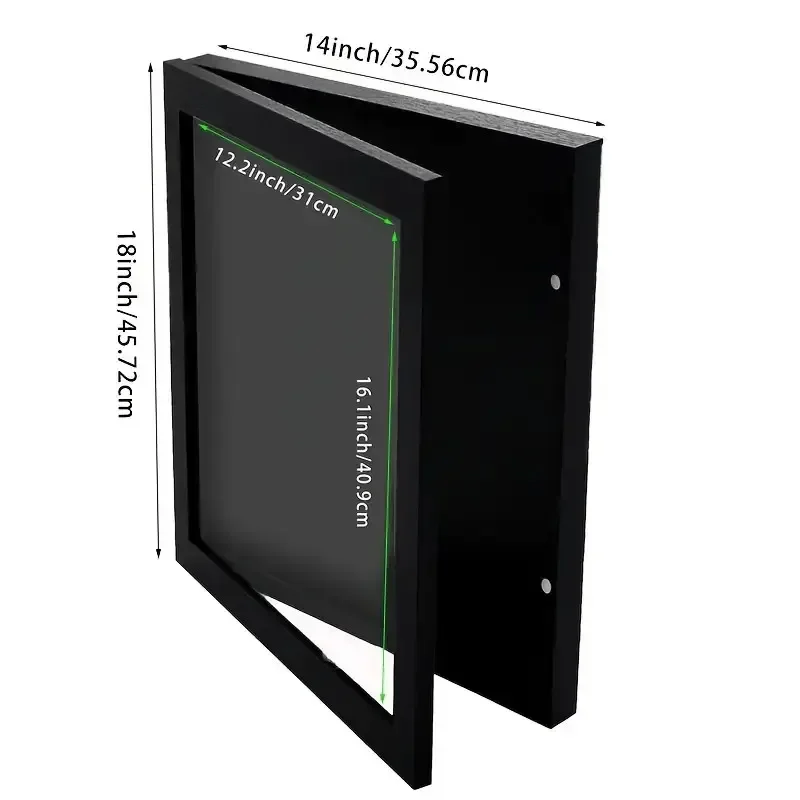 Heavy-Duty Black Acrylic Display Case with Shadow Frame 2.54cm Deep Clear Trophy Showcase Box Sports Memorabilia Award Cabinet