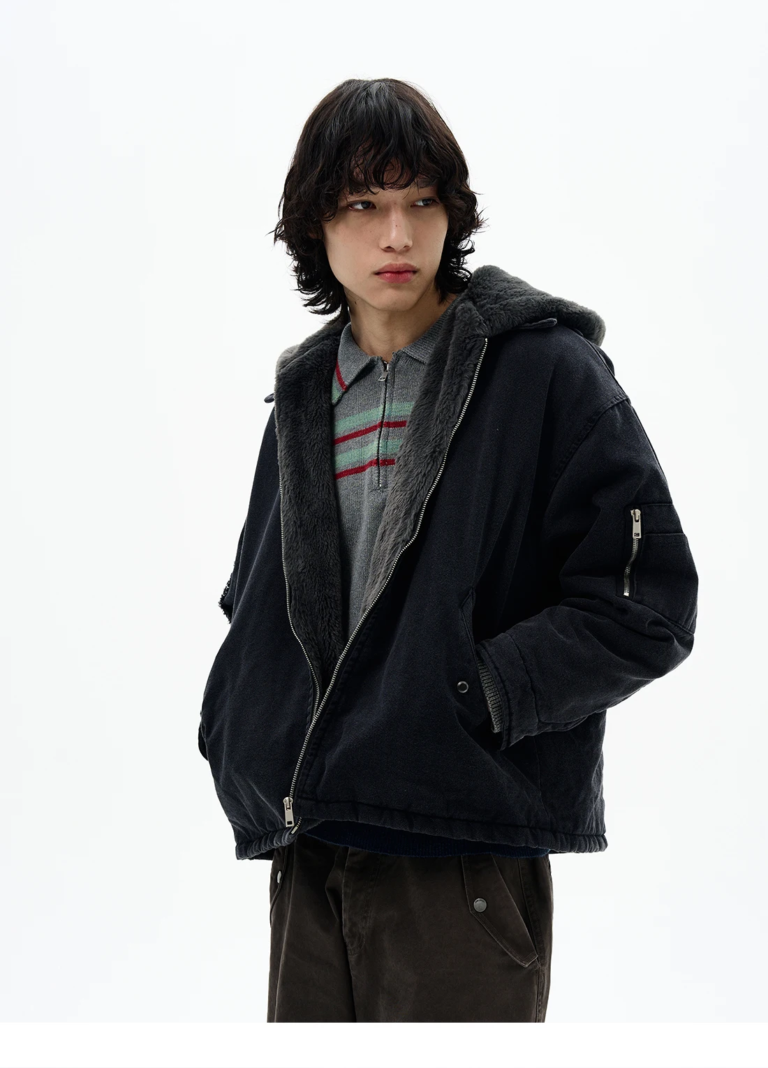 سترات رجالية وشتاء 2025 جديدة على الطراز الأمريكي بتصميم كلاسيكي مكون من قطعتين سترات رجالية راقية أنيقة معاطف دافئة فضفاضة ومريحة أنيقة #2