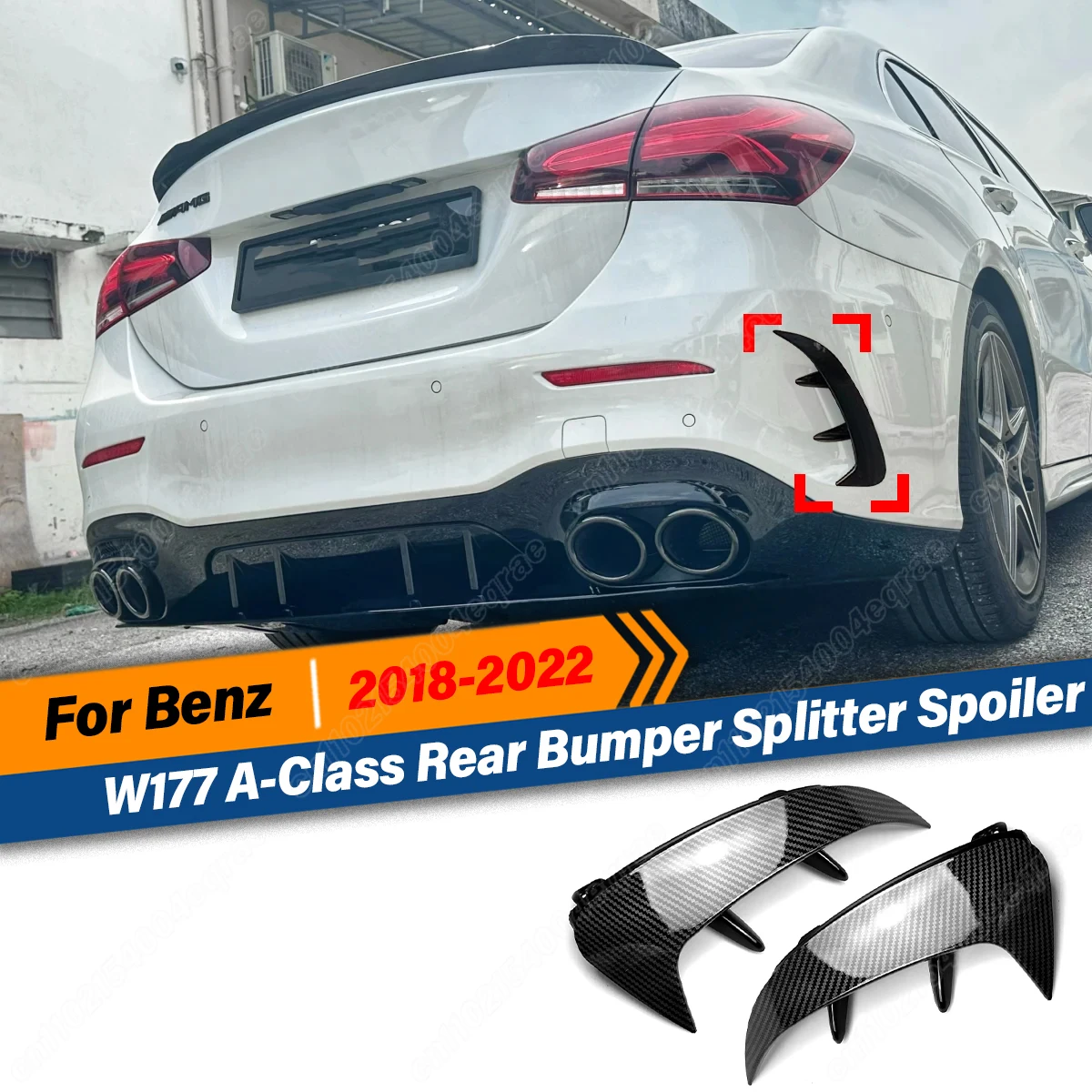 

Для Mercedes-Benz W177 A-Class A200 A220 A35 2018-2022: Задний бампер, сплиттер, спойлер, аксессуары, обвесы