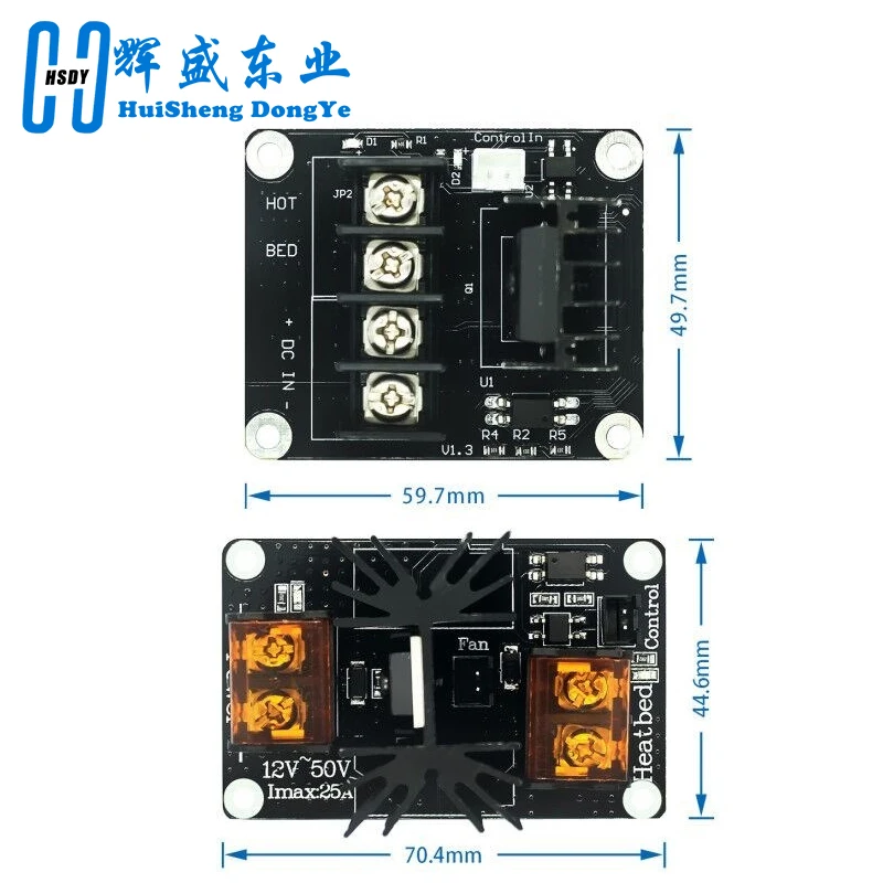 Placa de expansión de potencia de cama caliente para impresora 3D, controlador de calefacción, módulo de carga de alta corriente MOSFET 25A 30A 12or24V para piezas de impresora 3D