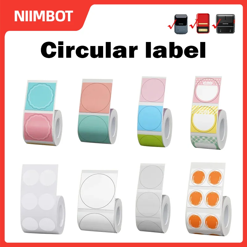 Niimbot B1/B21/B3S circular label sticker mini thermal label sticker self-adhesive waterproof label convenient printer