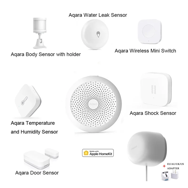 Aqara 스마트 홈 허브 및 지그비 3.0 센서, 앱 음성 제어 온도 센서, 알람 작동, 샤오미 미 홈 애플 홈키트