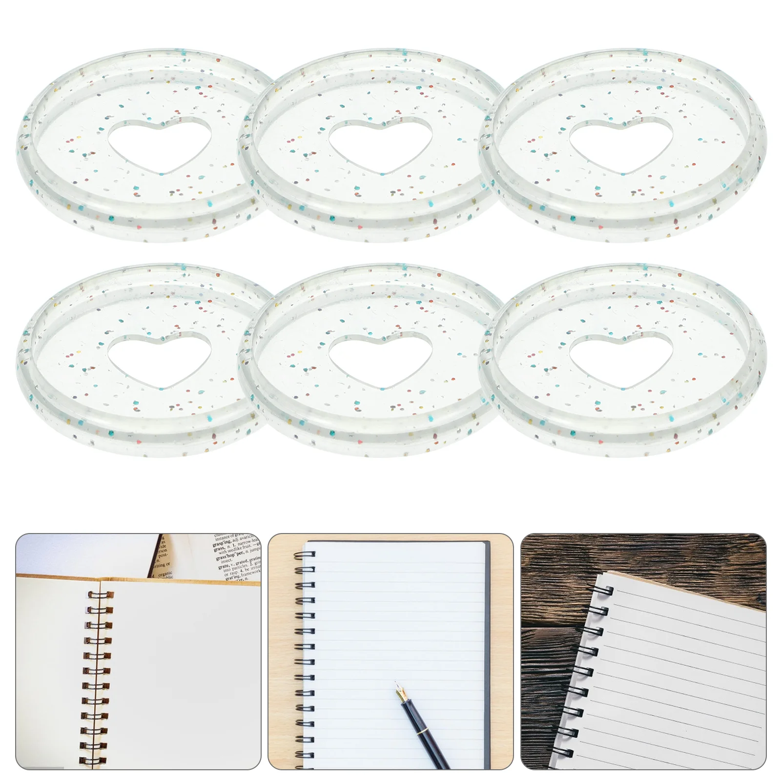 Imagem -02 - Colorido Lantejoula Binder com Cogumelo Buraco Disco Coração Discos Abs Love Notebook Buckle Ring Notebook Coração 50 Pcs 28 mm