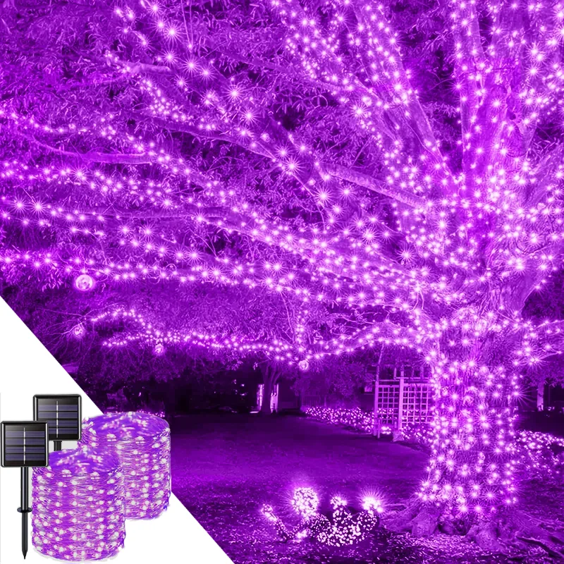 Guirlande lumineuse solaire extérieure étanche à LED pour la décoration de la maison, des fêtes, des jardins, des cours, des routes, des terrasses, du Nouvel An