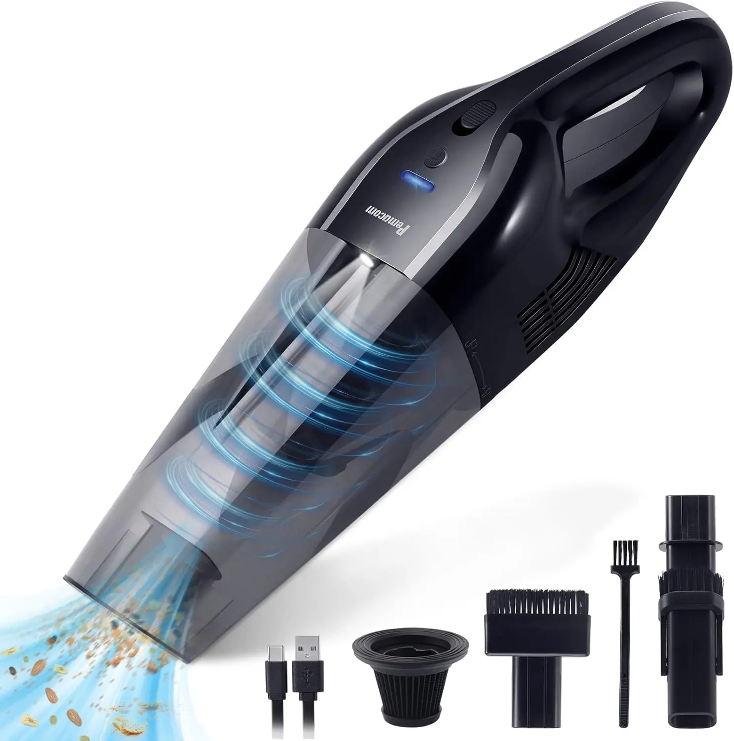 

Portable Handheld Vacuum Cordless – 10,000Pa Suction Power, Lightweight 1.8 lbs, Washable HEPA Filter, LED Light, Quiet