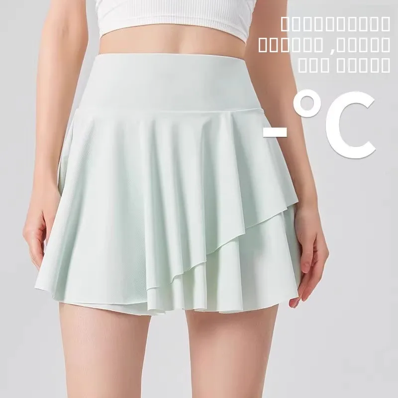 

Новая летняя женская юбка Banana Guest из ледяного шелка для тенниса и гольфа: спортивная, солнцезащитная, охлаждающая, не просвечивающая