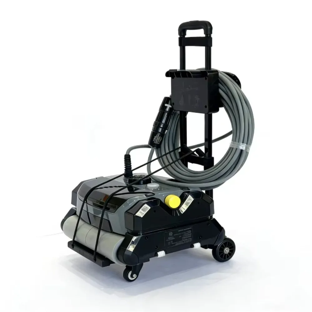 Durable Wired Pool Vacuum Cleaner Have Strong Suction Power Pool Bottom Dirt Cleaning Robot with Aluminum Alloy Storage Cart